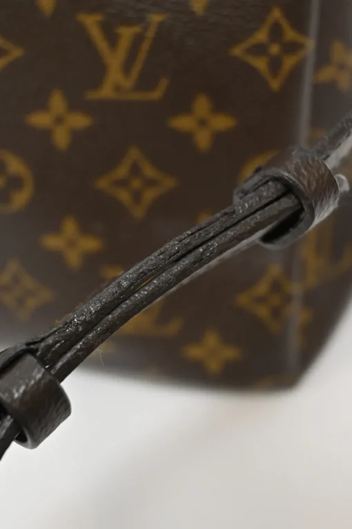 Brown and cerise coated monogram canvas Pallas satchel with detachable shoulder strap