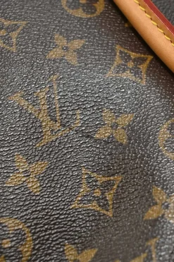 Brown and cerise coated monogram canvas Pallas satchel with detachable shoulder strap