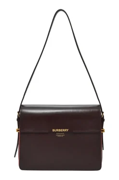 Brown and red two-tone leather Grace shoulder bag