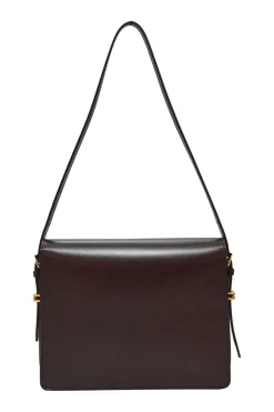 Brown and red two-tone leather Grace shoulder bag