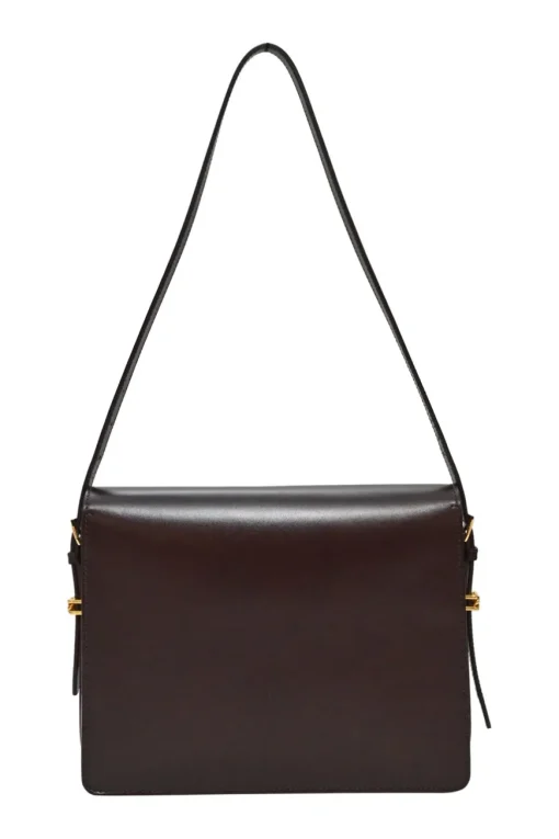 Brown and red two-tone leather Grace shoulder bag