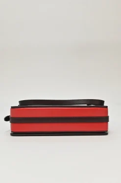 Brown and red two-tone leather Grace shoulder bag