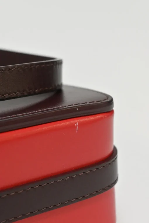 Brown and red two-tone leather Grace shoulder bag