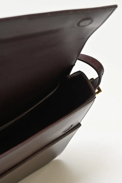 Brown and red two-tone leather Grace shoulder bag