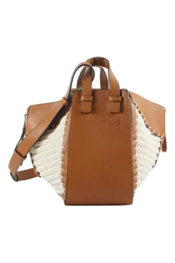 Brown Calfskin Crochet 'Hammock' shoulder bag