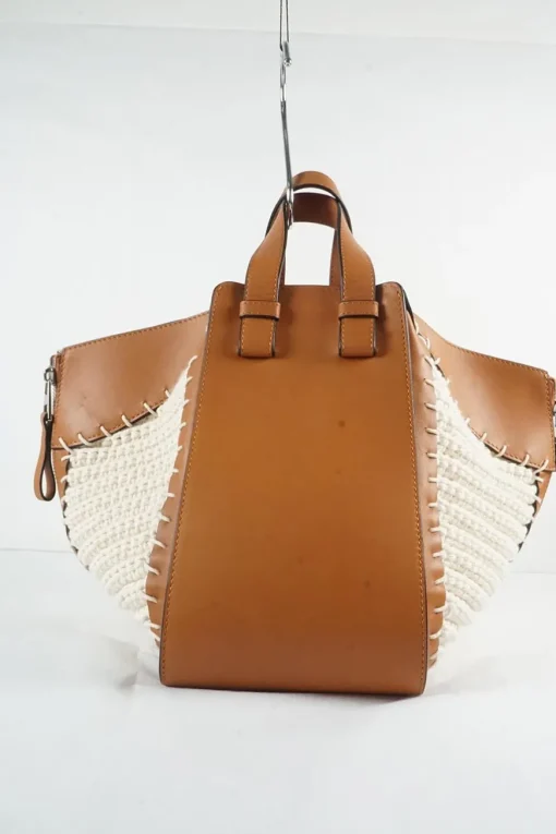 Brown Calfskin Crochet 'Hammock' shoulder bag