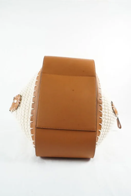 Brown Calfskin Crochet 'Hammock' shoulder bag