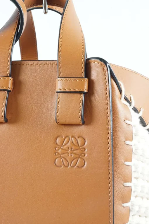 Brown Calfskin Crochet 'Hammock' shoulder bag