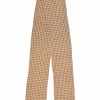 Brown cashmere intarsia check knit muffler