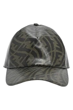 Brown coated canvas FF Vertigo Zucca baseball cap