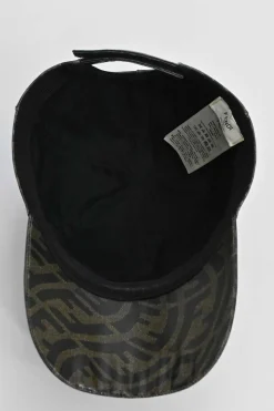 Brown coated canvas FF Vertigo Zucca baseball cap