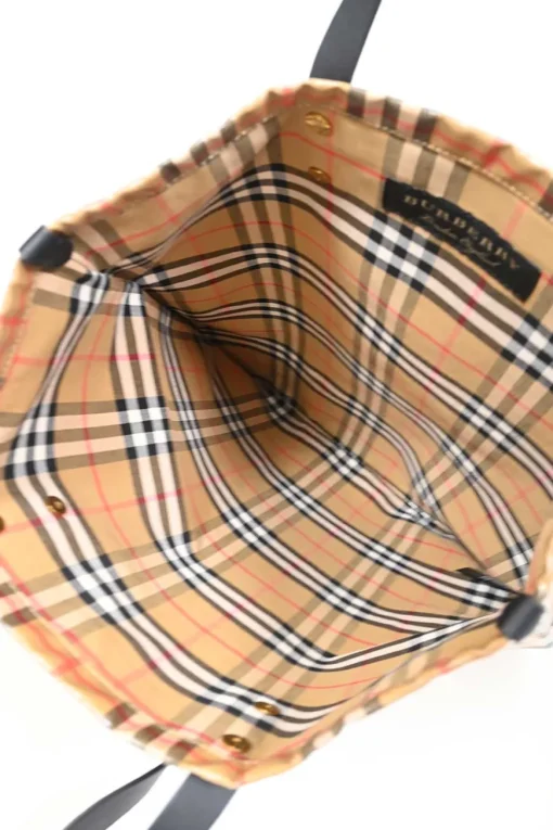 Brown coated canvas Nova Check Large Tote bag