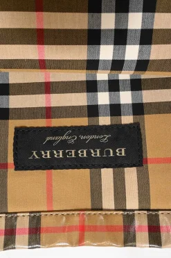 Brown coated canvas Nova Check Large Tote bag