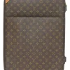Brown coated monogram canvas and leather Pegase 60 roller