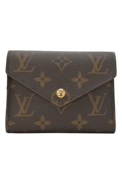 Brown coated monogram canvas Victorine envelope bi-fold wallet