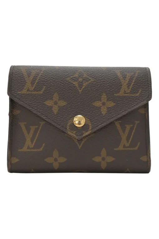 Brown coated monogram canvas Victorine envelope bi-fold wallet