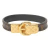Brown coated monogram canvas and leather Fasten Your LV buckle bracelet