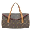 Brown coated monogram canvas and leather Sonatine bag