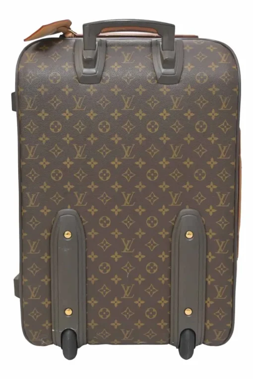 Brown coated monogram canvas and leather Pegase 60 roller