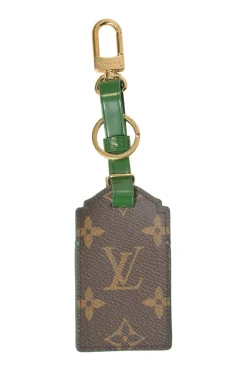 Brown coated monogram canvas and leather Paname Porte Addresse key holder