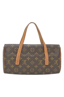 Brown coated monogram canvas and leather Sonatine bag