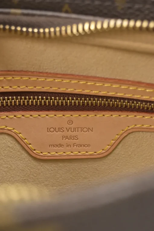 Brown coated monogram canvas and leather Looping shoulder bag