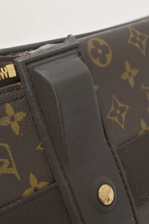 Brown coated monogram canvas and leather Pegase 60 roller