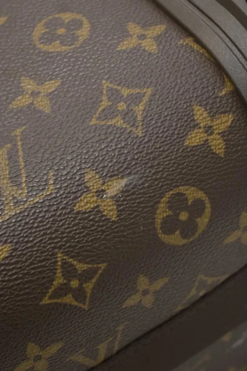 Brown coated monogram canvas and leather Pegase 60 roller