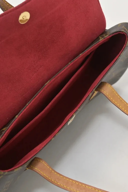Brown coated monogram canvas and leather Sonatine bag