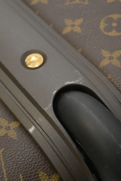 Brown coated monogram canvas and leather Pegase 60 roller