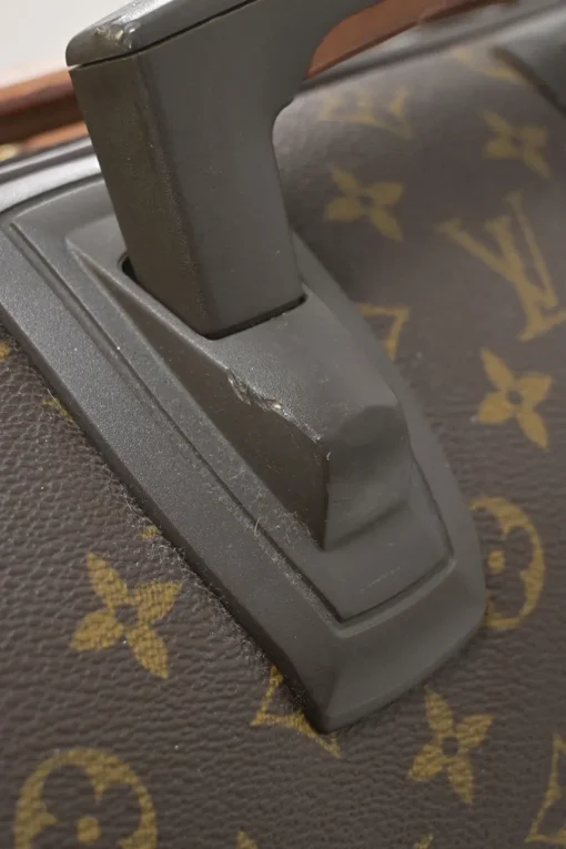 Brown coated monogram canvas and leather Pegase 60 roller