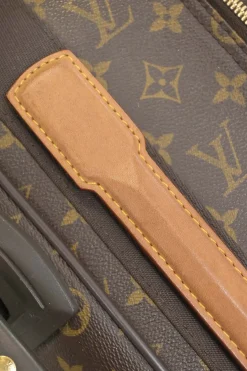 Brown coated monogram canvas and leather Pegase 60 roller