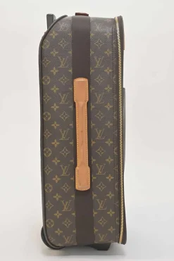 Brown coated monogram canvas and leather Pegase 60 roller