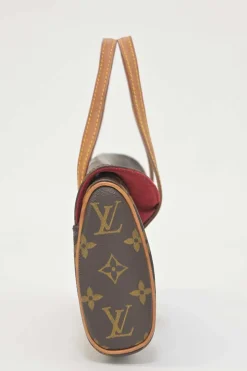 Brown coated monogram canvas and leather Sonatine bag
