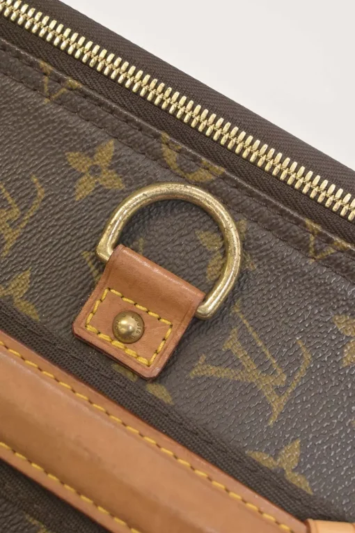Brown coated monogram canvas and leather Pegase 60 roller