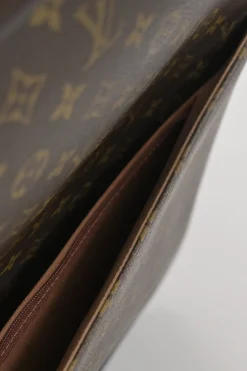 Brown coated monogram canvas and leather Pegase 60 roller