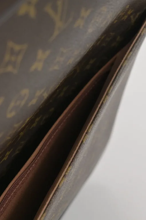 Brown coated monogram canvas and leather Pegase 60 roller