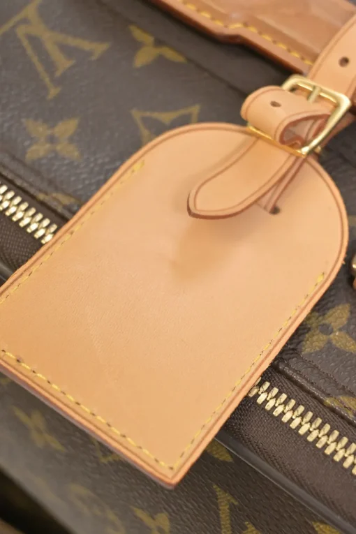 Brown coated monogram canvas and leather Pegase 60 roller