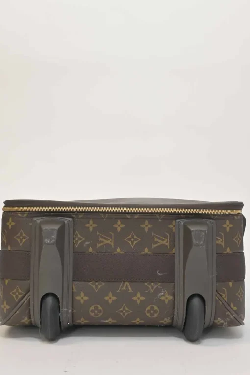 Brown coated monogram canvas and leather Pegase 60 roller