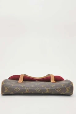 Brown coated monogram canvas and leather Sonatine bag