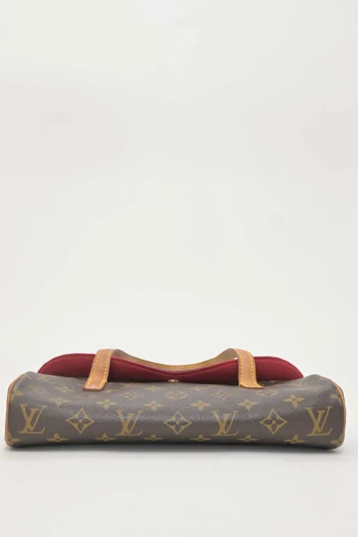 Brown coated monogram canvas and leather Sonatine bag