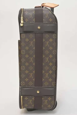 Brown coated monogram canvas and leather Pegase 60 roller
