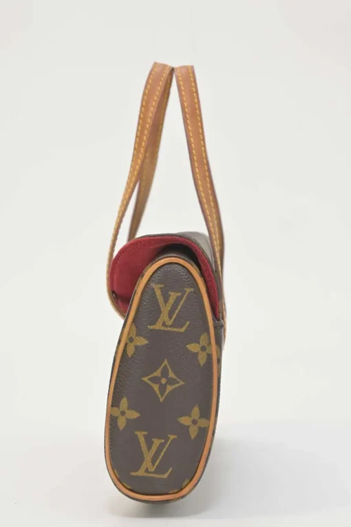 Brown coated monogram canvas and leather Sonatine bag