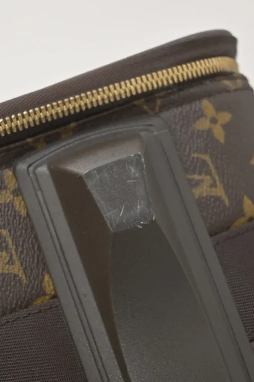 Brown coated monogram canvas and leather Pegase 60 roller