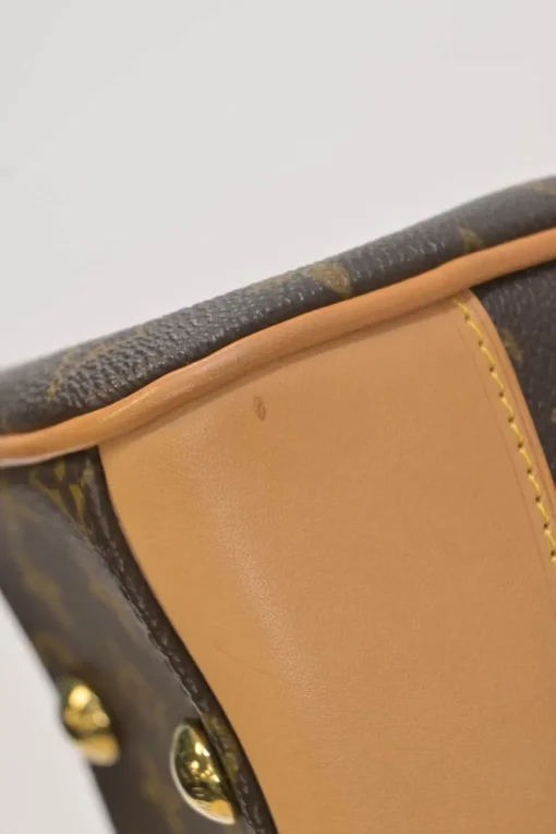 Brown coated monogram canvas and leather Beverly shoulder bag