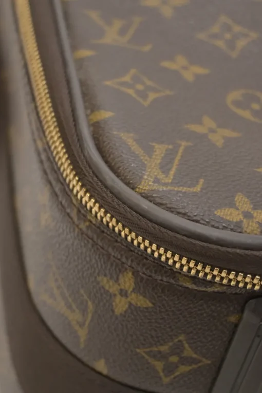 Brown coated monogram canvas and leather Pegase 60 roller
