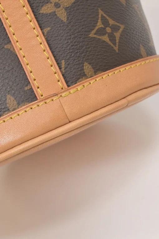 Brown coated monogram canvas and leather Duffle bucket bag