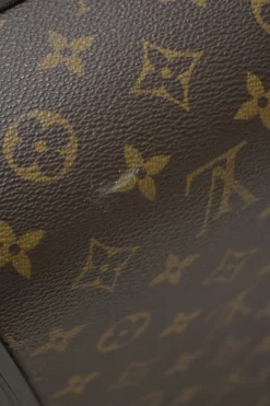 Brown coated monogram canvas and leather Pegase 60 roller