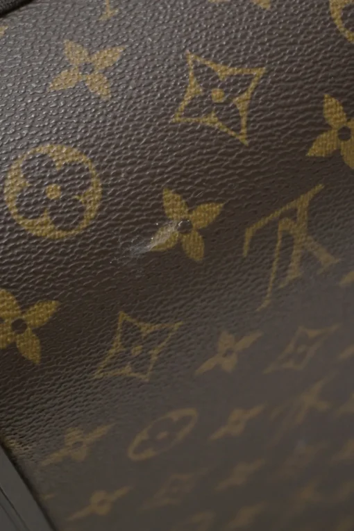 Brown coated monogram canvas and leather Pegase 60 roller