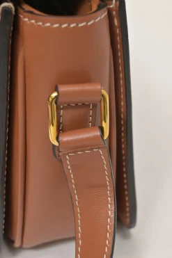 Brown coated Triomphe monogram canvas and leather Teen shoulder bag with adjustable shoulder strap